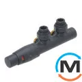 Комплект Duo-Plex Schlosser 3/4" угловой левый (вход теплоносителя) RAL7016 мат, фото 