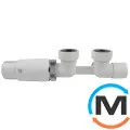 Комплект Schlosser Duo-plex Mini Invest угловой левый M30x1,5 1/2"x3/4" белый, фото 