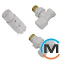 Комплект термостатичний Schlosser 1/2" кутовий білий (головка Mini), фото 