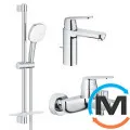 Набор смесителей для ванной Grohe Eurosmart Cosmopolitan 3 в 1 хром, фото 