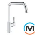 Смеситель однорычажный для мойки Grohe Eurosmart хром, фото 