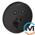 Термостат скрытого монтажа Hansgrohe ShowerSelect S на 2 потребителя Matt Black, фото 