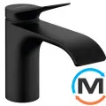 Смеситель для умывальника Hansgrohe Vivenis 80 с донным клапаном pop-up черный матовый, фото 