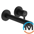 Смеситель для умывальника Hansgrohe Zesis S со стены скрытый монтаж 194 мм Matt Black, фото 