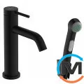 Смеситель Hansgrohe Tecturis S 110 для умывальника с гигиенической лейкой Matt Black, фото 