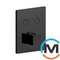 Термостат для душа (внешняя часть) Paffoni Compact box скрытого монтажа (2 функции) черный матовый, фото 