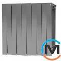 Радиатор Royal Thermo Piano Forte 6 секции (серый), Подключение радиатора: Боковое, Исполнение: Горизонтальный, Цвет: Серый, Конструктив: Секционный, Материал радиатора: Биметалл, Межосевое расстояние (мм): 500, Высота (мм): 591, Глубина (мм): 100, Кол-во секций: 6, Длина (мм): 480, фото 