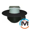 Кровельная воронка HL DN110 для эксплуатируемой кровли, горизонтальный выпуск, с ПП-фланцем и электр, фото 