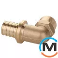 Куточок Aquapex із зовнішнім різьбленням 20 мм x G 3/4", Варіант: Простий, Тип різьблення: Зовнішня, Діаметр різьблення: 3/4", Виконання: Короткий, Діаметр (мм): 20, Робочий тиск (бар): 10, Матеріал: Латунь, фото 