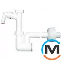 Сифон HL для мийок DN32х5/4" з підключенням для пральної або посудомийної машини, прочищенням-бруді, фото 