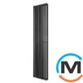 Трубчастий радіатор Betatherm Praktikum 2 1800x425x104 мм вертикальний RAL9005 (чорний-матовий), Підключення радіатора: Нижнє, Колір: Чорний, Конструктив: Трубчастий, Висота (мм): 1800, Кількість секцій: 11, Довжина (мм): 425, фото 