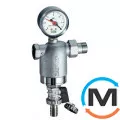 Хромированный фильтр FAR НР-ВР с манометром 1/2" 100 мкм, фото 