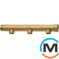 Модульний колектор FAR 3 відведення 1" x 1/2" НР, Тип різьблення: Зовнішня, Кількість виходів: 3, Тип колектора: Простий, Діаметр вхід/вихід: 1", Діаметр підводів: 1/2", Різьблення підводів: Трубна, Матеріал колектора: Латунь, фото 