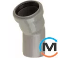 Колено канализационное Valsir 40 15°, Вид канализации: Внутренняя, Тип канализации: Простая, Градус (град.): 15, Диаметр (мм): 40, Материал: Поливинилхлорид (ПВХ), фото 
