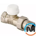 Клапан Valtec термостатический прямой 3/4", Диаметр резьбы: 3/4", Исполнение: Прямой, Цвет: Никелированный, фото 