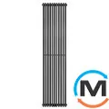 Трубчатый радиатор Betatherm Praktikum 1 1800x463x90 мм вертикальный RAL9005 (чёрный-матовый), Подключение радиатора: Нижнее, Цвет: Черный, Конструктив: Трубчатый, Высота (мм): 1800, Кол-во секций: 12, Длина (мм): 463, фото 