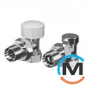 Набор вентилей Royal Thermo термостатический угловой (хром) 1/2 ", фото 