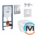 Комплект инсталляционной системы с подвесным унитазом Grohe Bau Ceramic (39586000), фото 