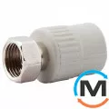 Муфта ППР ASG с накидной гайкой 20х3/4" (Белый), Диаметр резьбы: 3/4", Диаметр (мм): 20, фото 