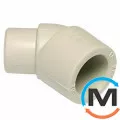 Колено ППР (Серый) 25x45 внутреннее/наружное ASG, Диаметр (мм): 25, Угол: 45, фото 