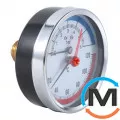 Термоманометр Tervix Pro Line 80/0-10 бар, 0-120 С акс., з монтажним клапаном R1/2", Виконання: Аксіальний (Осьовий), Робочий тиск (бар): 10, фото 
