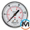 Манометр Tervix Pro Line 80 0-10 бар 1/2" рад., Виконання: Радіальний (Вертикальний), Робочий тиск (бар): 10, Діаметр корпусу (мм): 80, фото 