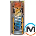 Meibes SKSW-2 1001 Змійовик ГВП всередині теплового акумулятора, Обсяг (л): 1000, Кількість змійовиків: 2, Товщина ізоляції (мм): 120, фото 