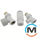 Комплект термостатический Schlosser standart mini, белый, прямой, Диаметр резьбы: 1/2", Исполнение: Прямой, Цвет: Белый, Нулевое положение: Нет, Присоединение: М30х1,5, фото 