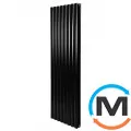 Вертикальний дизайнерський радіатор ARTTIDESIGN Rimini II 8/1500/472/50 чорний матовий, Колір: Чорний, Висота (мм): 1500, Кількість рядів: 2, Довжина (мм): 472, фото 