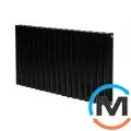 Горизонтальний дизайн радіатор ARTTIDESIGN Rimini II G 17/550/1003 чорний матовий, Підключення радіатора: Бокове, Виконання: Горизонтальний, Колір: Чорний, Висота (мм): 550, Кількість секцій: 17, Довжина (мм): 1003, Глибина (мм): 103, Кількість рядів: 2, фото 