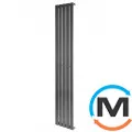 Вертикальний дизайнерський радіатор ARTTIDESIGN Livorno 5/1800/340 сірий матовий, Колір: Сірий, Висота (мм): 1800, Глибина (мм): 93, Кількість секцій: 5, Довжина (мм): 340, фото 