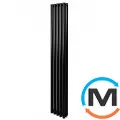 Вертикальний дизайнерський радіатор ARTTIDESIGN Matera II 5/1800/295/50 чорний матовий, Підключення радіатора: Нижнє, Колір: Чорний, Кількість секцій: 5, фото 