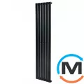 Вертикальний дизайнерський радіатор ARTTIDESIGN Livorno 6/1400/408 чорний матовий, Підключення радіатора: Бокове, Виконання: Вертикальний, Колір: Чорний, Висота (мм): 1400, Кількість секцій: 6, Довжина (мм): 408, Глибина (мм): 96, Кількість рядів: 1, фото 