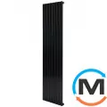 Вертикальний дизайнерський радіатор ARTTIDESIGN Terni 8/1800/472 чорний матовий, Підключення радіатора: Бокове, Колір: Чорний, Кількість секцій: 8, Кількість рядів: 1, Довжина (мм): 472, фото 