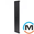 Вертикальный дизайнерский радиатор ARTTIDESIGN Rimini 6/1800/354/50 черный матовый, Подключение радиатора: Нижнее, Исполнение: Вертикальный, Цвет: Черный, Высота (мм): 1800, Кол-во секций: 6, Длина (мм): 354, Глубина (мм): 103, Количество рядов: 1, фото 