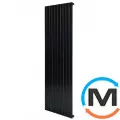 Вертикальний дизайнерський радіатор ARTTIDESIGN Terni 10/1800/590/50 чорний матовий, Підключення радіатора: Нижнє, Колір: Чорний, Кількість секцій: 10, Кількість рядів: 1, Довжина (мм): 590, фото 