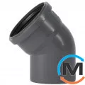 Коліно каналізаційне Ostendorf HT-Safe 110*45˚, Вид каналізації: Внутрішня, Тип каналізації: Проста, Градус (град.): 45, Колір: Темно-сірий, Діаметр (мм): 100, Матеріал: Поліпропілен PPR, фото 