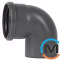 Колено канализационное Ostendorf HT-Safe 110*87˚, Вид канализации: Внутренняя, Тип канализации: Простая, Градус (град.): 90, Цвет: Темно-серый, Диаметр (мм): 100, Материал: Полипропилен PPR, фото 