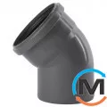 Колено канализационное Ostendorf HT-Safe 125*45˚, Вид канализации: Внутренняя, Тип канализации: Простая, Градус (град.): 45, Цвет: Темно-серый, Диаметр (мм): 125, Материал: Полипропилен PPR, фото 