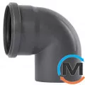Колено канализационное Ostendorf HT-Safe 125*87˚, Вид канализации: Внутренняя, Тип канализации: Простая, Градус (град.): 90, Цвет: Темно-серый, Диаметр (мм): 125, Материал: Полипропилен PPR, фото 