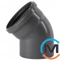 Колено канализационное Ostendorf HT-Safe 160*45˚, Вид канализации: Внутренняя, Тип канализации: Простая, Градус (град.): 45, Цвет: Темно-серый, Диаметр (мм): 160, Материал: Полипропилен PPR, фото 
