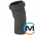 Колено канализационное Ostendorf HT-Safe 40*15˚, Вид канализации: Внутренняя, Тип канализации: Простая, Градус (град.): 15, Цвет: Темно-серый, Диаметр (мм): 40, Материал: Полипропилен PPR, фото 