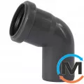 Колено канализационное Ostendorf HT-Safe 50*67˚, Вид канализации: Внутренняя, Тип канализации: Простая, Градус (град.): 67, Цвет: Темно-серый, Диаметр (мм): 50, Материал: Полипропилен PPR, фото 