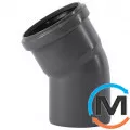 Колено канализационное Ostendorf HT-Safe 75*30˚, Вид канализации: Внутренняя, Тип канализации: Простая, Градус (град.): 30, Цвет: Темно-серый, Диаметр (мм): 75, Материал: Полипропилен PPR, фото 