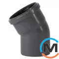 Колено канализационное Ostendorf HT-Safe 90*30˚, Вид канализации: Внутренняя, Тип канализации: Простая, Градус (град.): 30, Цвет: Темно-серый, Диаметр (мм): 90, Материал: Полипропилен PPR, фото 