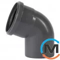 Колено канализационное Ostendorf HT-Safe 90*67˚, Вид канализации: Внутренняя, Тип канализации: Простая, Градус (град.): 67, Цвет: Темно-серый, Диаметр (мм): 90, Материал: Полипропилен PPR, фото 
