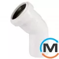 Колено канализационное Ostendorf HT-Safe white 40*45˚, Вид канализации: Внутренняя, Тип канализации: Простая, Градус (град.): 45, Цвет: Белый, Диаметр (мм): 40, Материал: Полипропилен PPR, фото 
