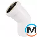 Колено канализационное Ostendorf HT-Safe white 50*45˚, Вид канализации: Внутренняя, Тип канализации: Простая, Градус (град.): 45, Цвет: Белый, Диаметр (мм): 50, Материал: Полипропилен PPR, фото 