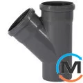 Тройник канализационный Ostendorf HT-Safe 110/110*45˚, Вид канализации: Внутренняя, Тип канализации: Простая, Градус (град.): 45, Модификация: 110/110х45, Цвет: Темно-серый, Диаметр (мм): 100, Материал: Полипропилен PPR, фото 