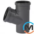 Тройник канализационный Ostendorf HT-Safe 110/110*67˚, Вид канализации: Внутренняя, Тип канализации: Простая, Градус (град.): 67, Модификация: 110/110х67, Цвет: Темно-серый, Диаметр (мм): 100, Материал: Полипропилен PPR, фото 